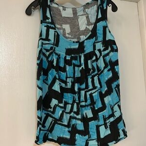 Black and blue trapeze top. Size L